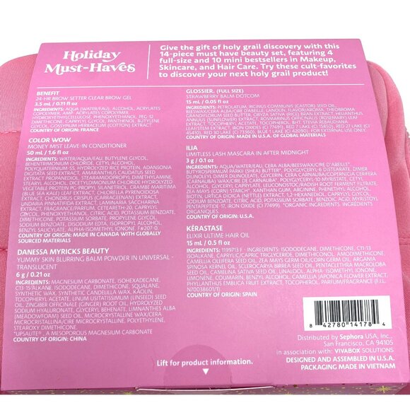 Sephora Favorites Holiday Must Have Value Set Pink Bag Skincare Makeup - Picture 6 of 8